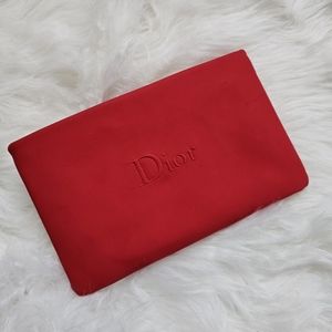 (New)Dior Cosmetic Bag- Makeup Pouch- Zippered- Red